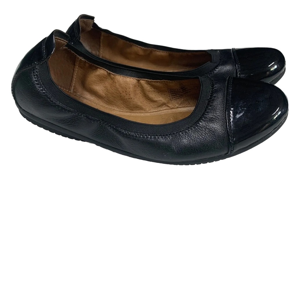 JOSEF‎ SEIBEL EUR 37 US 6.5 Pippa Black Leather Round Cap Toe Ballet Flats